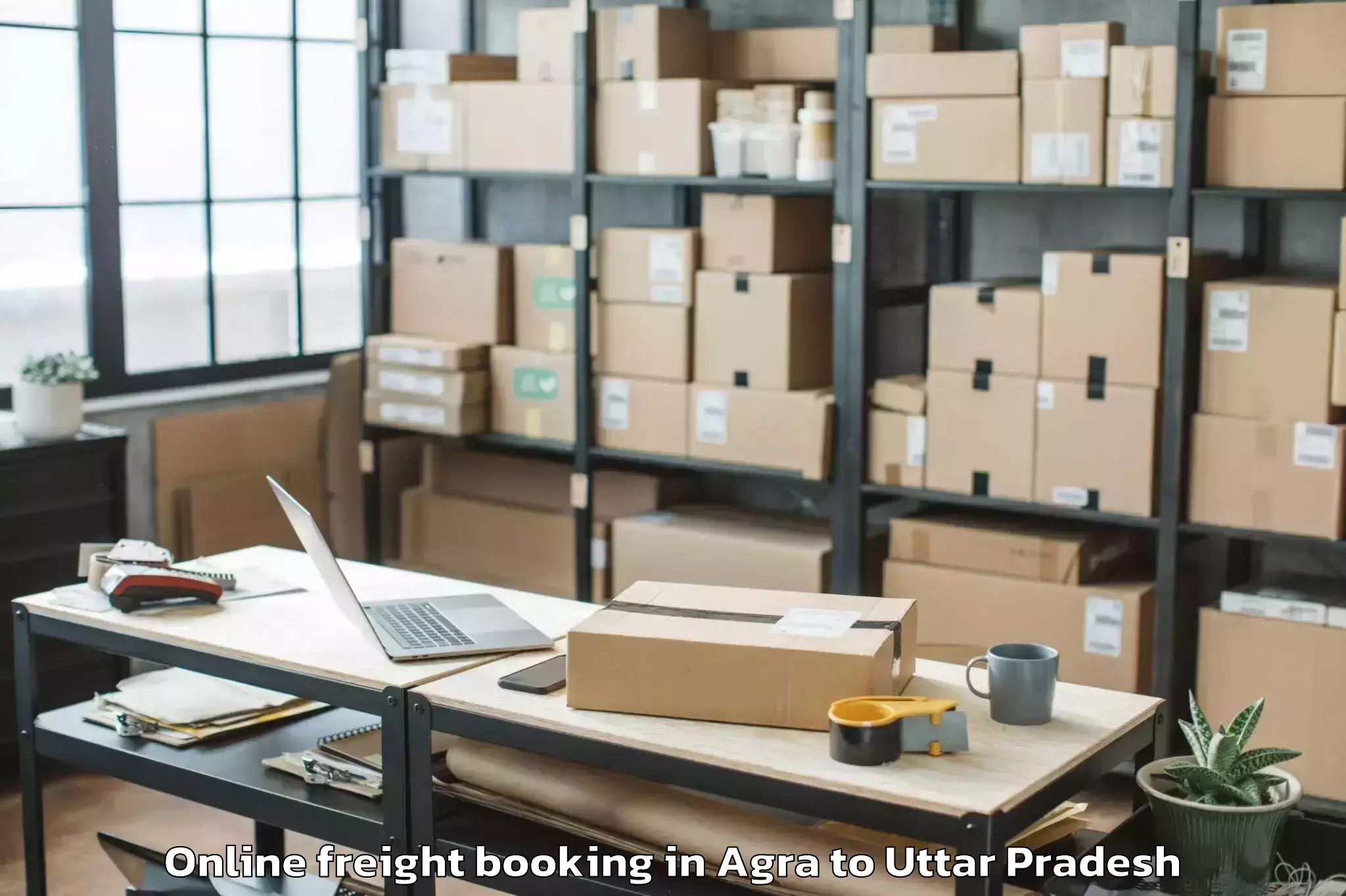 Trusted Agra to Samthar Online Freight Booking